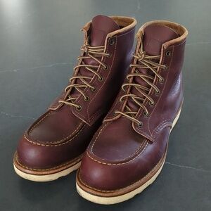Red Wing 6" Classic Moc Toe Oxblood Mesa Leather Boots 8856 - 10.5 D